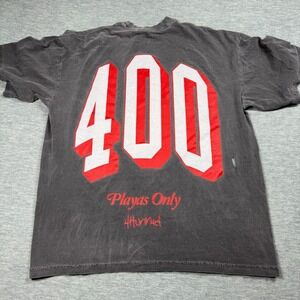 4Hunnid T-Shirt Mens L Gray Playas Only YG Rap Hip Hop Graphic Short Sleeve Dist